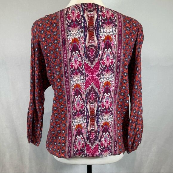 University Club boho style peasant blouse top size 4 - Picture 4 of 5